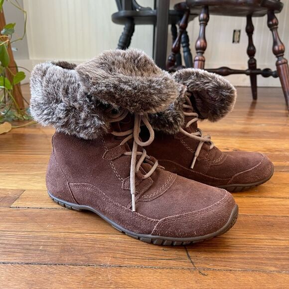 North Face Like New Brown Nuptse Purna II Women’s boots size 10 fur lined - Picture 9 of 10